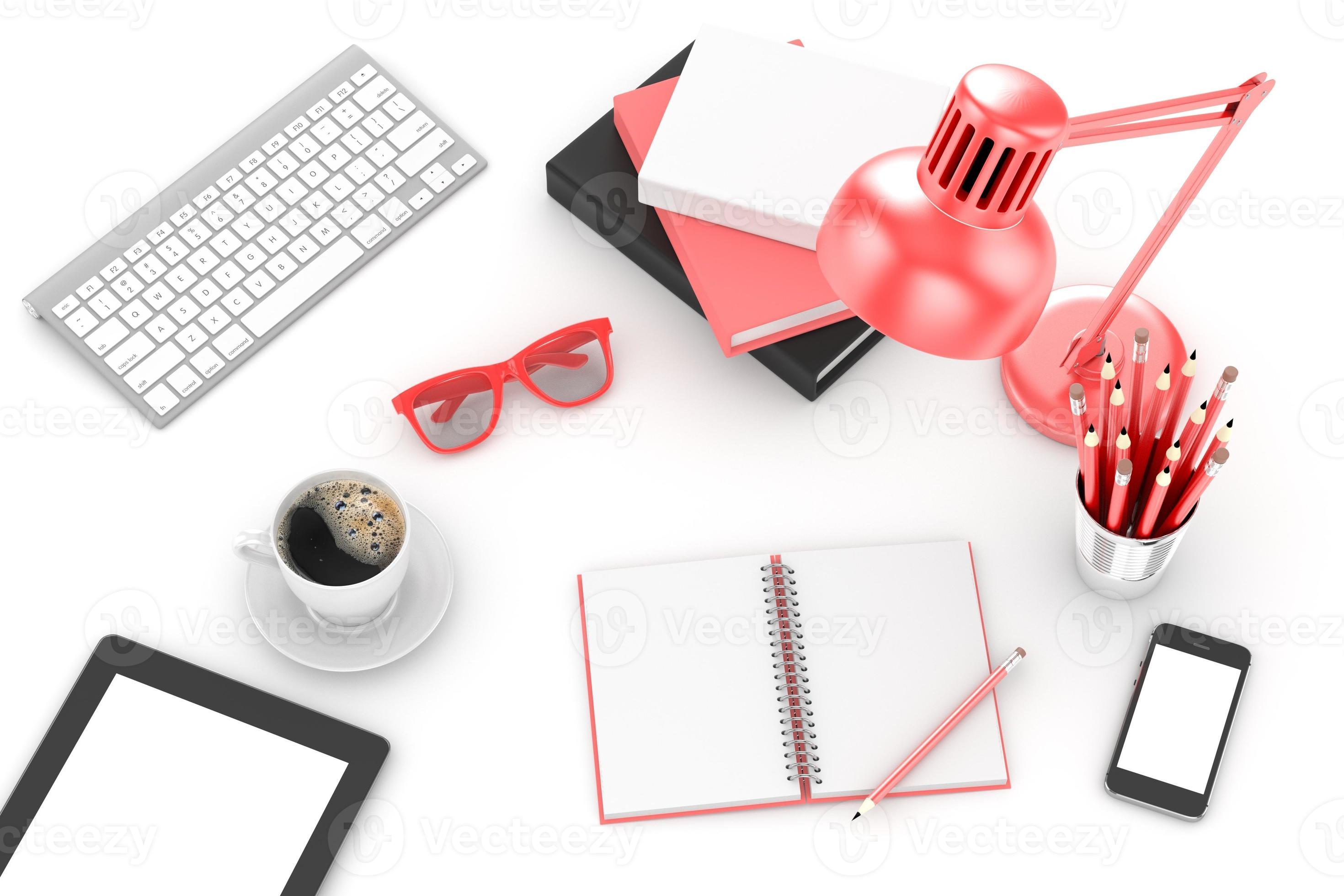 Disinfecting Gadgets You Don't Know You Need! office stuff on table workplace top view photo - Disinfecting Gadgets You Don't Know You Need!