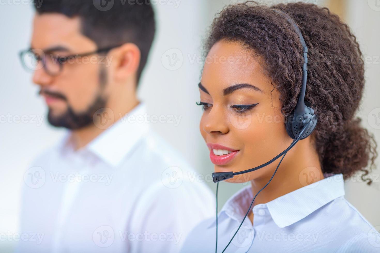 Two Office Workers Who Are Too Poisonous For One's Eyes Two office workers are busy at work 873797 Stock Photo at Vecteezy
