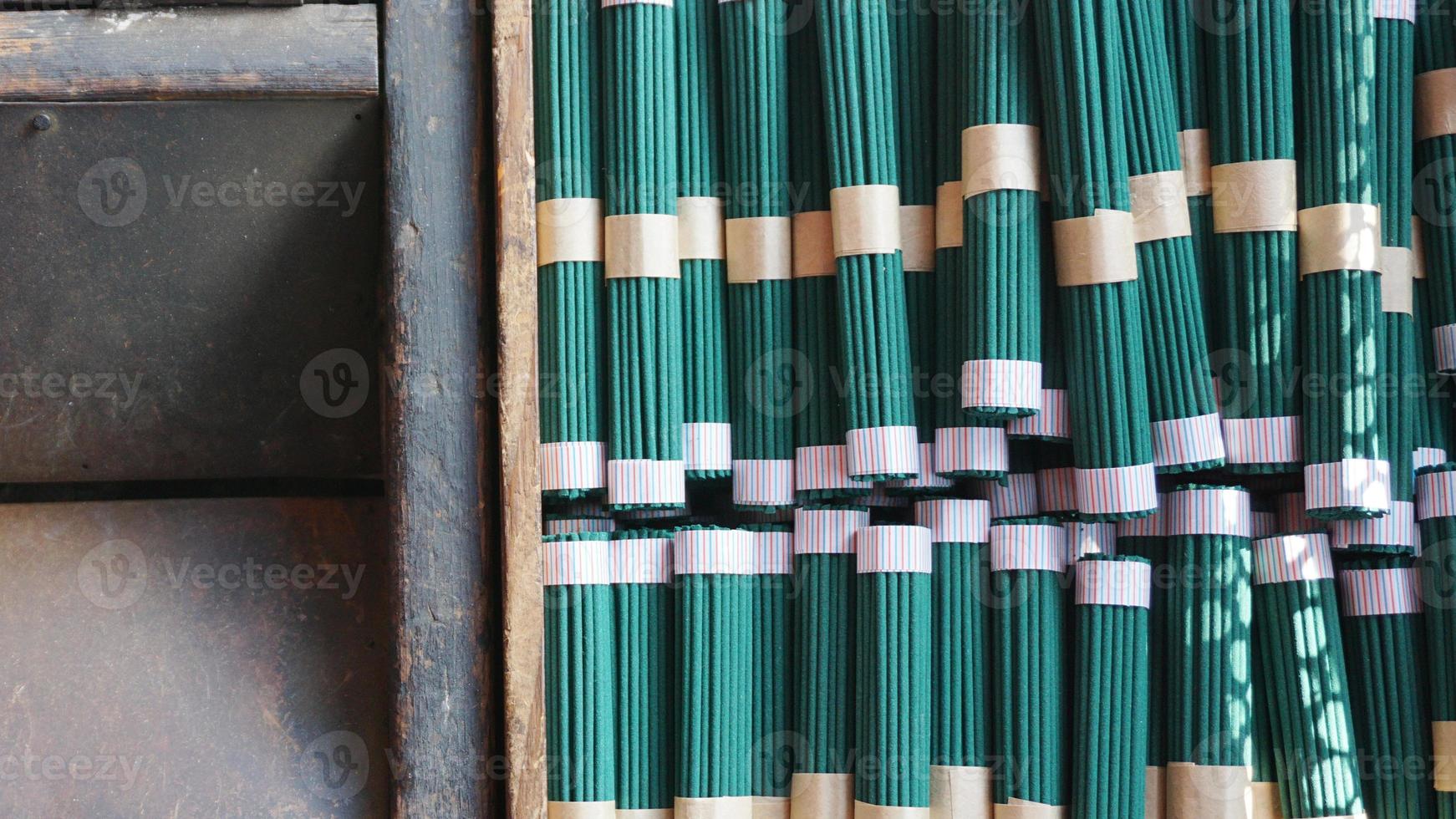 Green incense sticks in  Japan photo