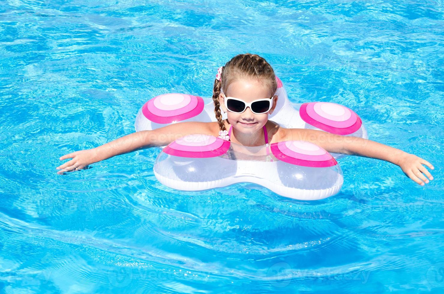 Smiling little girl in swimming pool photo