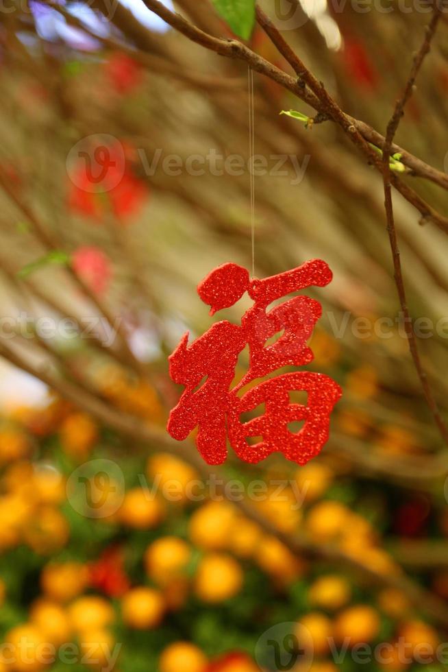 símbolo chino tradicional para la llegada de la buena fortuna foto