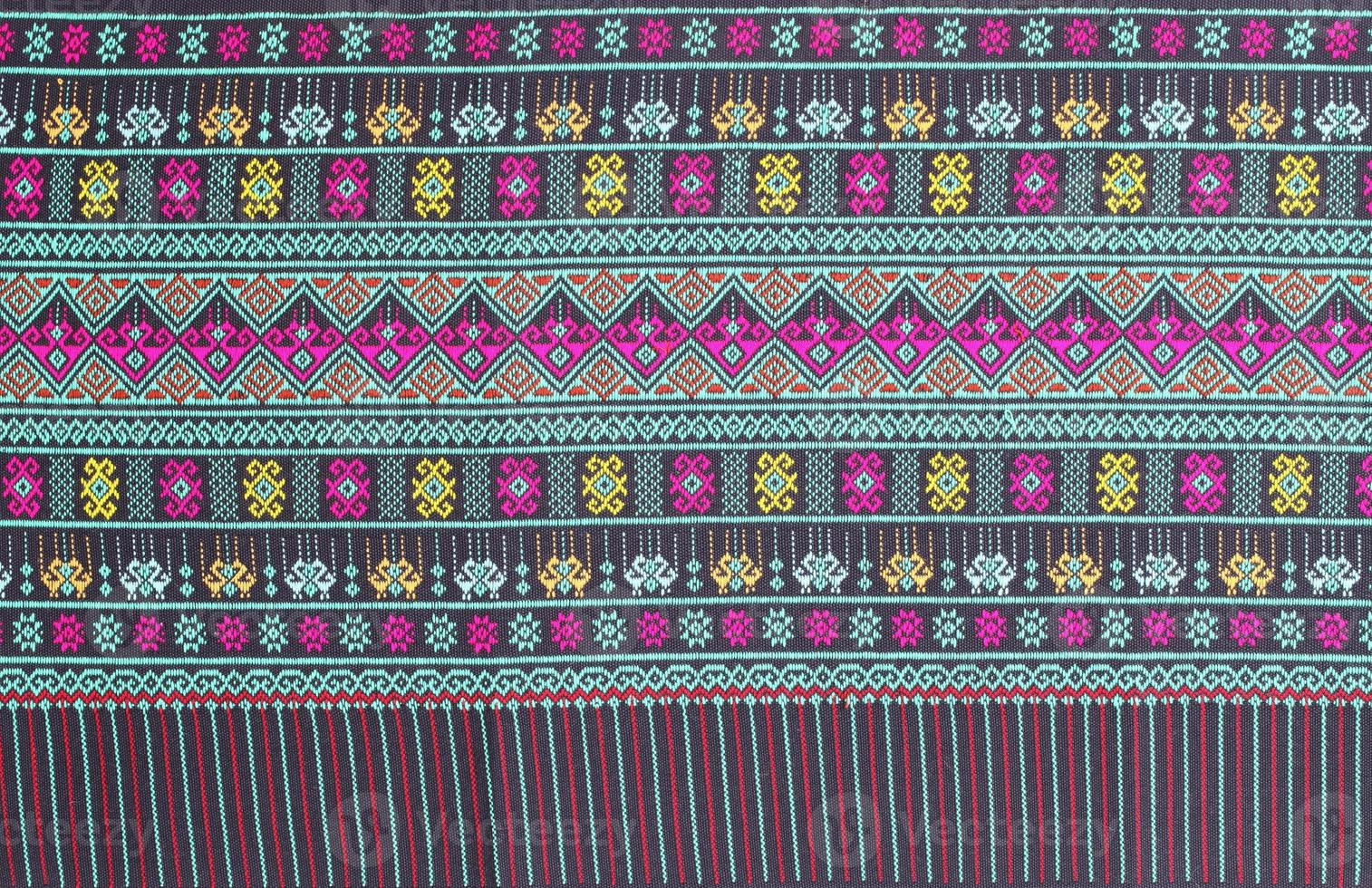 Thai silk fabric pattern background photo