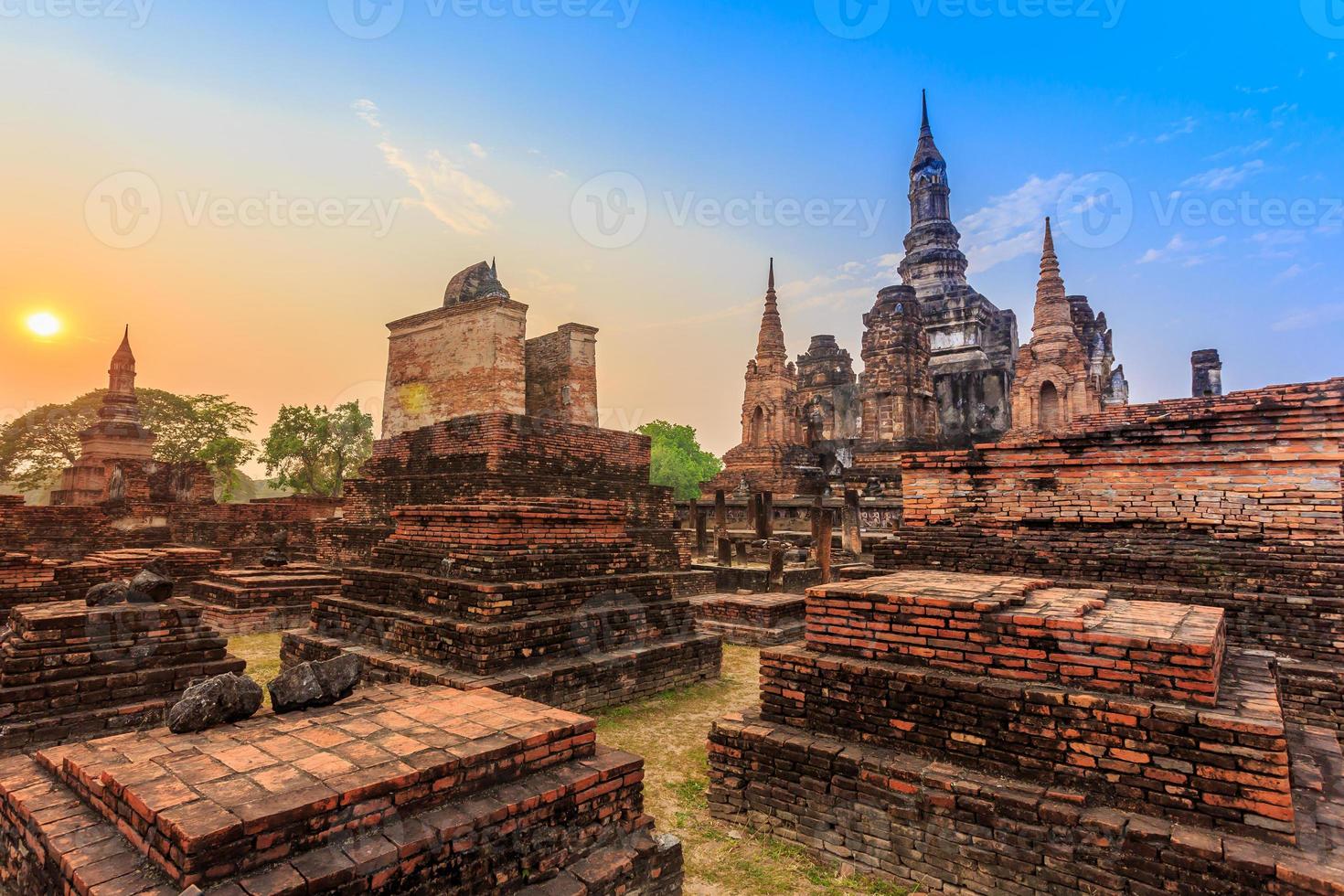 sukhothai historical park the old town of thailand photo