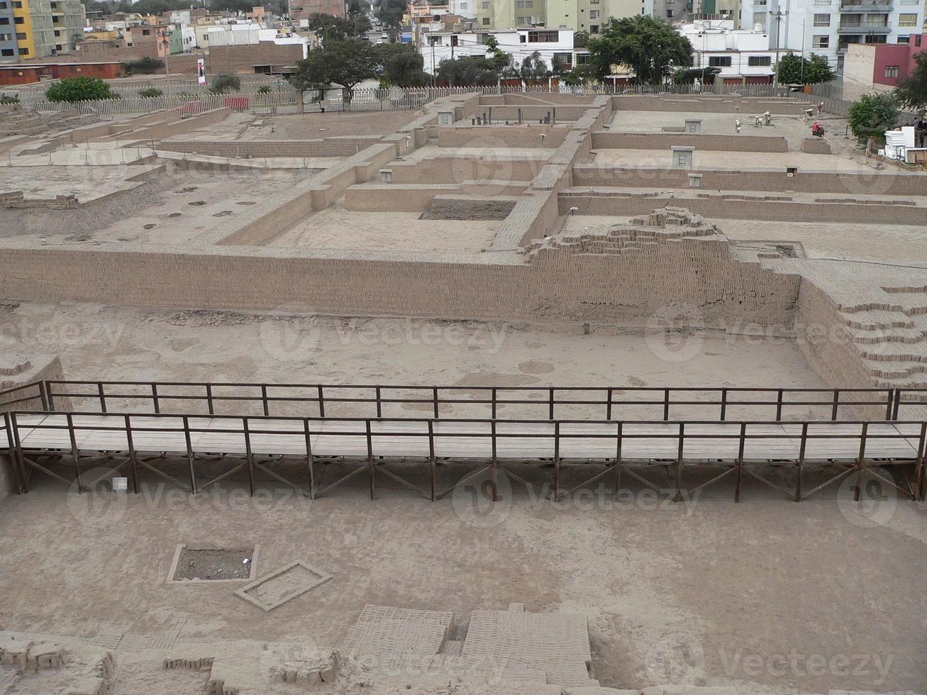 Aerial view of Huaca Pucllana in Lima photo