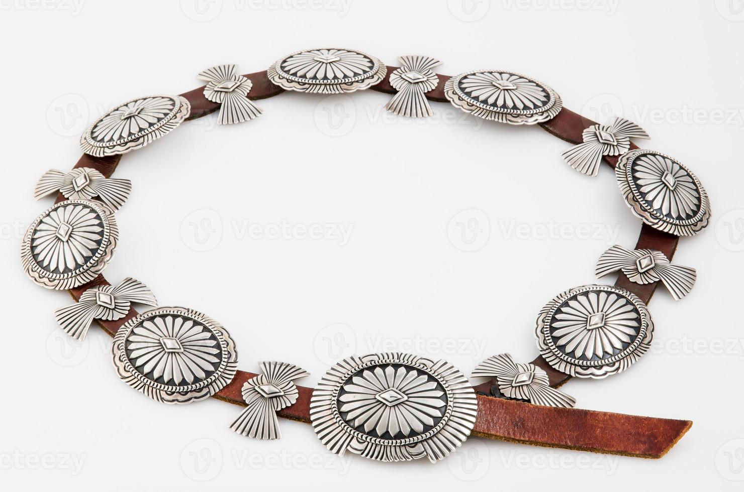 Sterling Silver, Native American Concho Belt. photo
