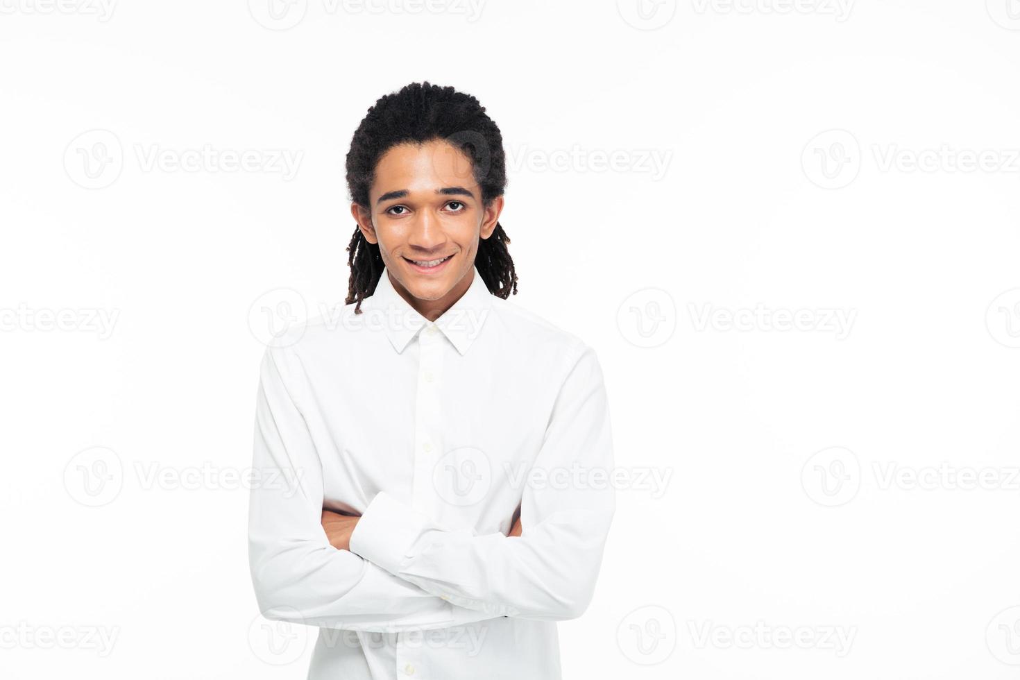 Portrait of a happy young afro american businessman photo