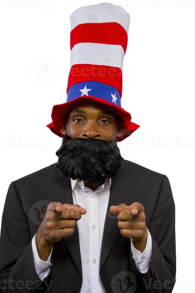 Black African American Man Dressed As Uncle Sam photo