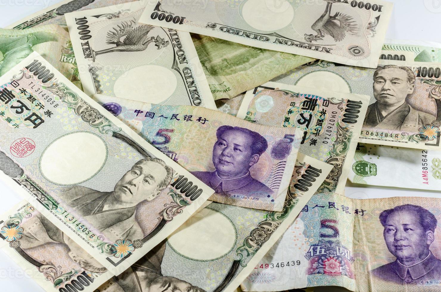 Background of asian currency photo