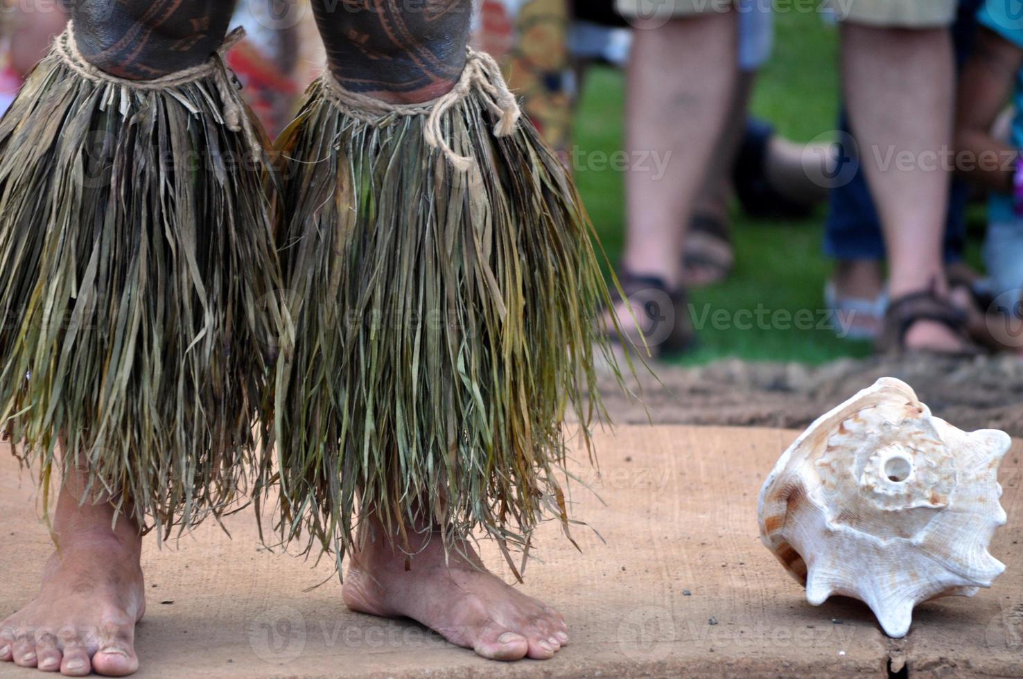 Hawaiian Ceremonial Leggings At Luau photo