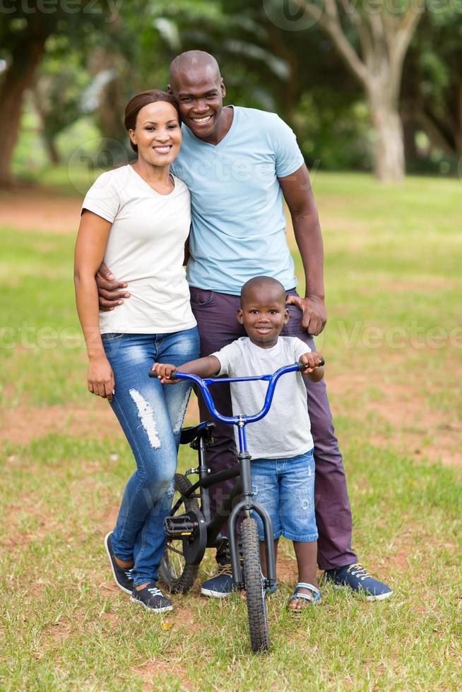 young african american family outdoors photo