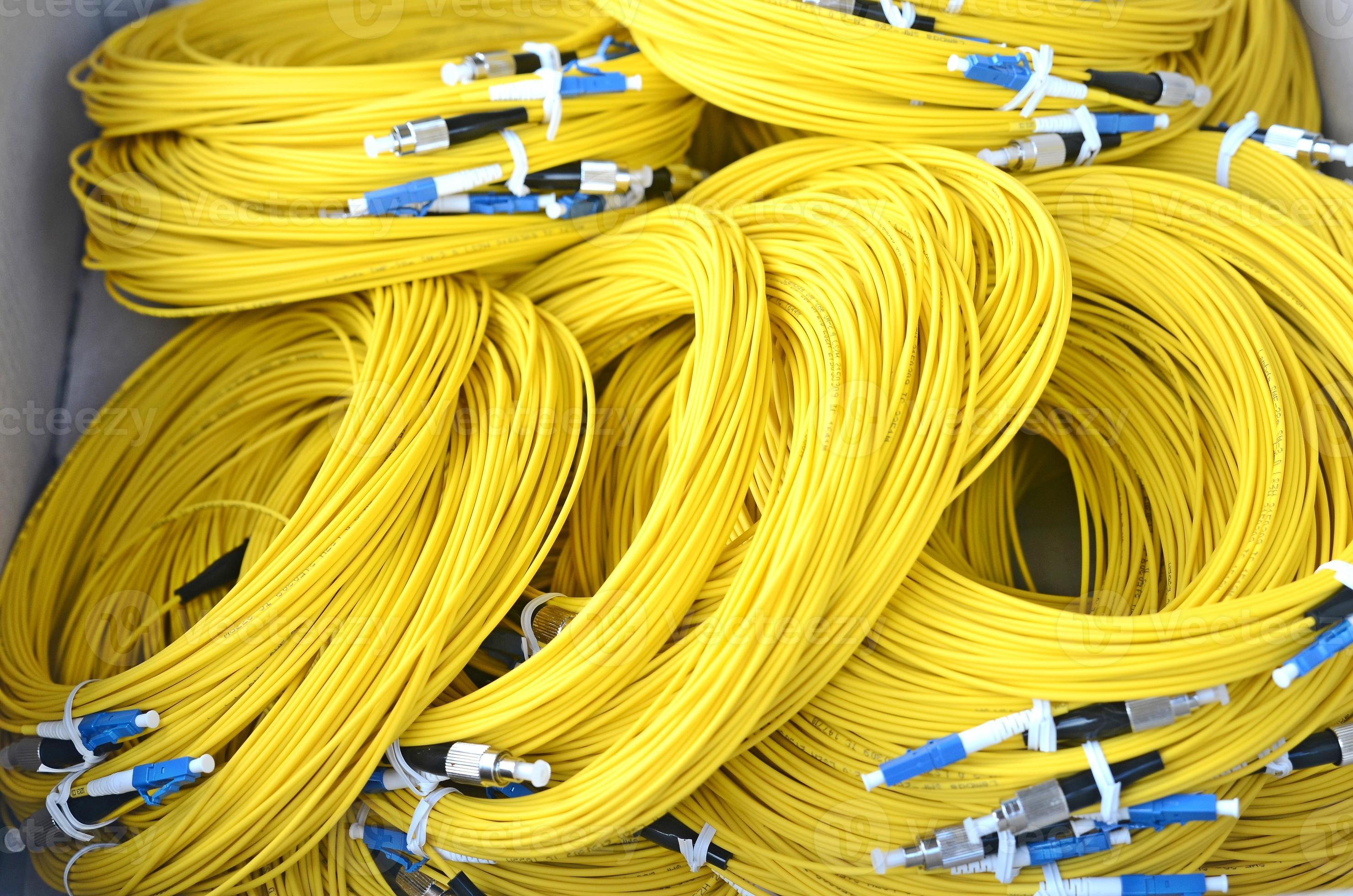 Yellow Obtical Fiber Cables. 892046 Stock Photo at Vecteezy