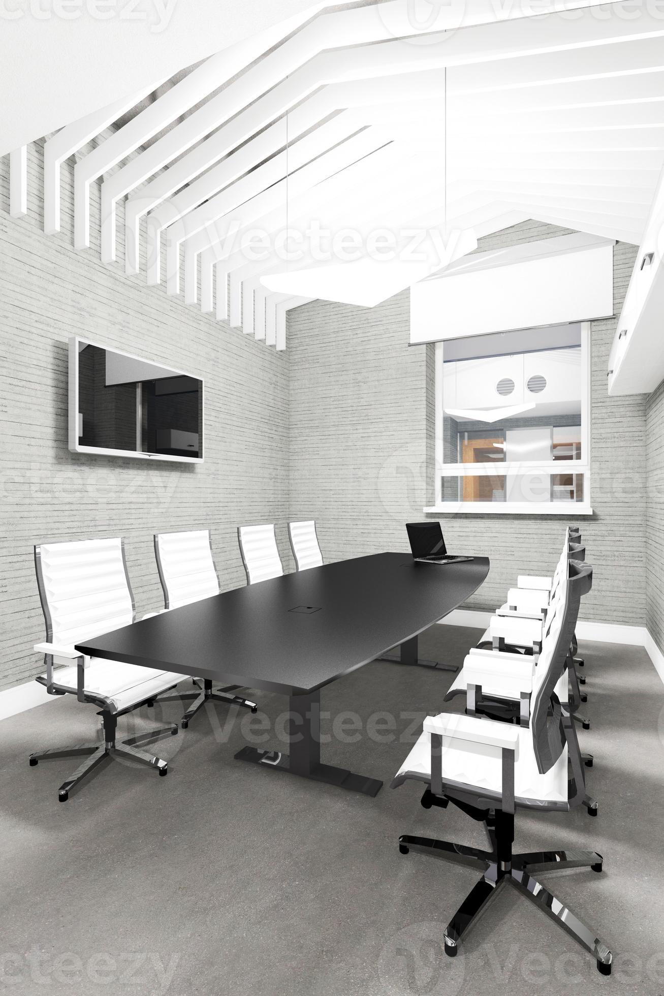 Empty modern office interior meeting room photo