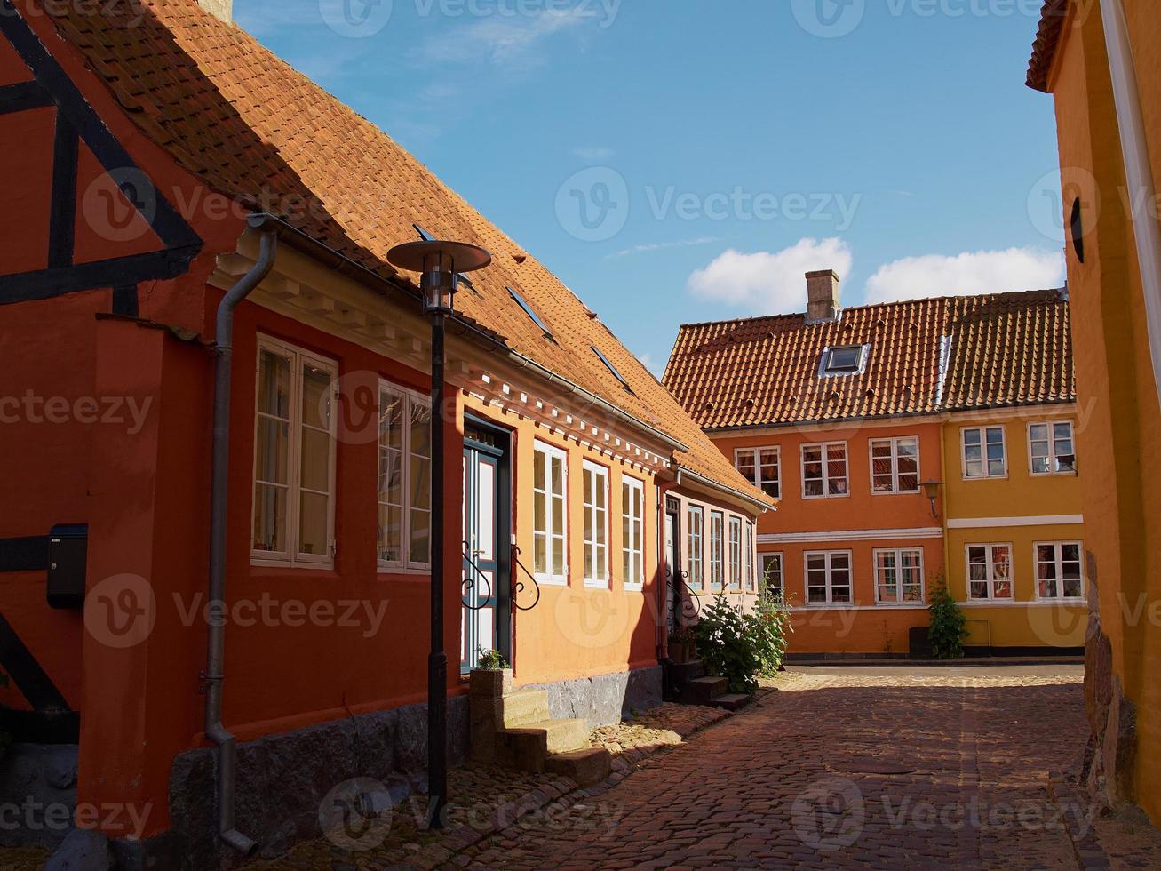 Colored traditional Danish houses photo