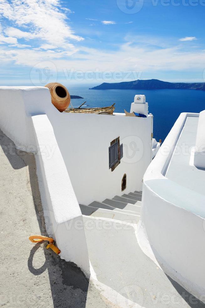 la casa en la isla de santorini, grecia foto