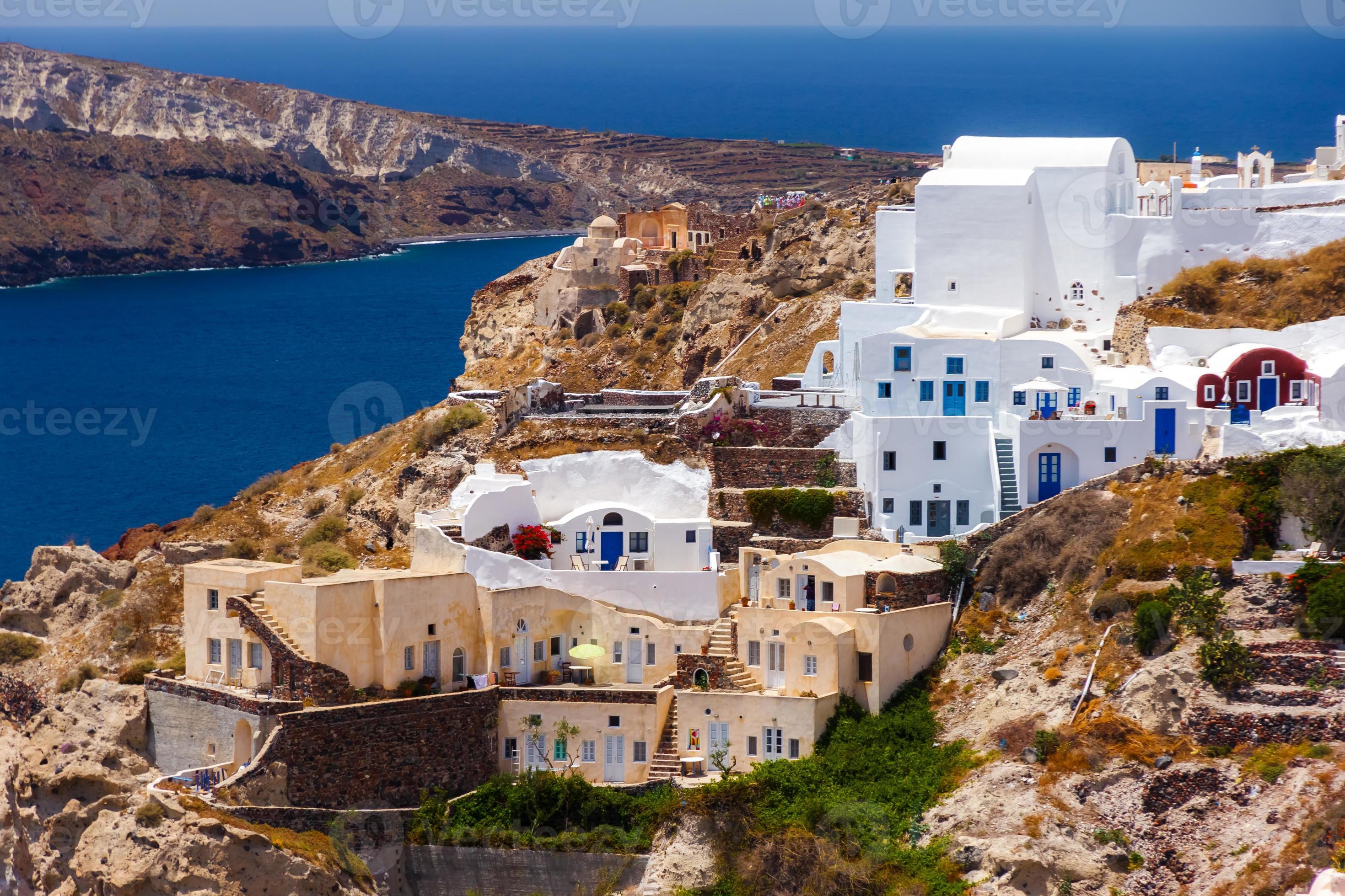 Oia Village In Santorini Greece 898586 Stock Photo At Vecteezy