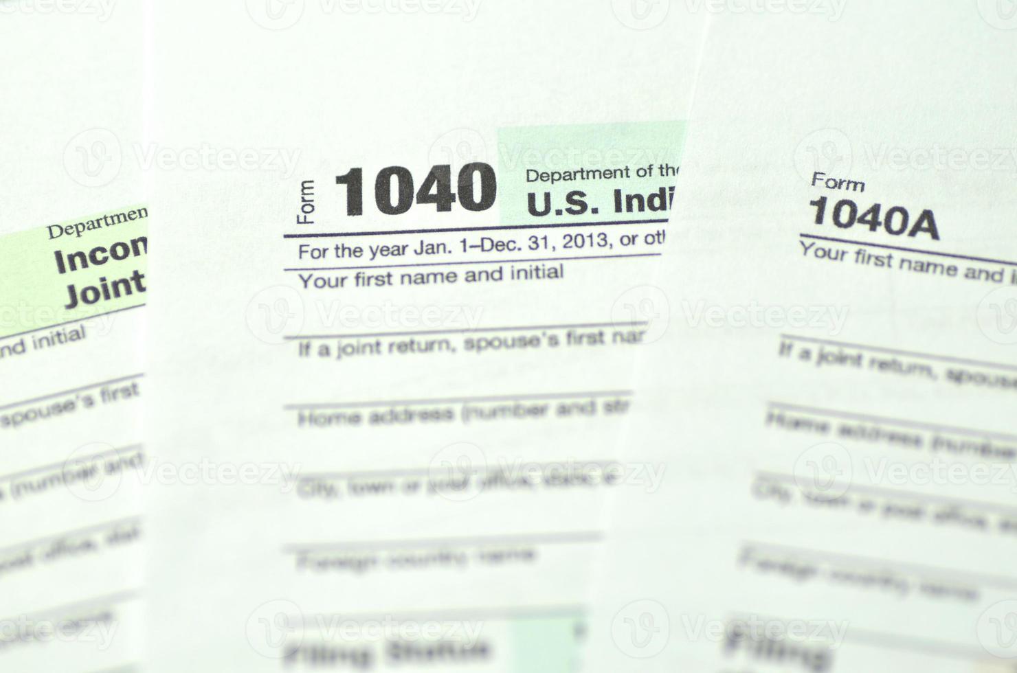 closeup of us tax forms photo