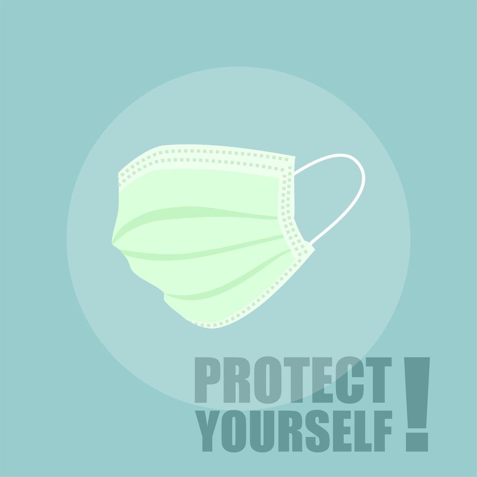 Green Mask for Self Protection vector