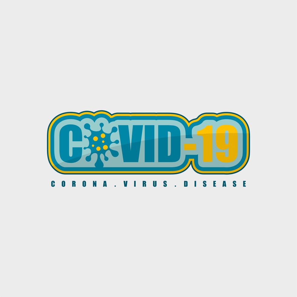 Covid-19 Corona Virus Disease Typography vector