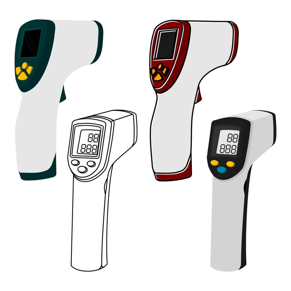 Forehead Thermometer Set vector