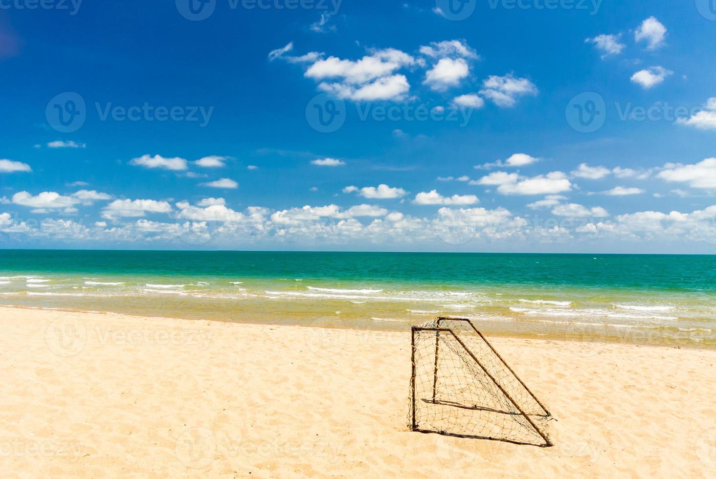 Goal soccer on the beach. photo
