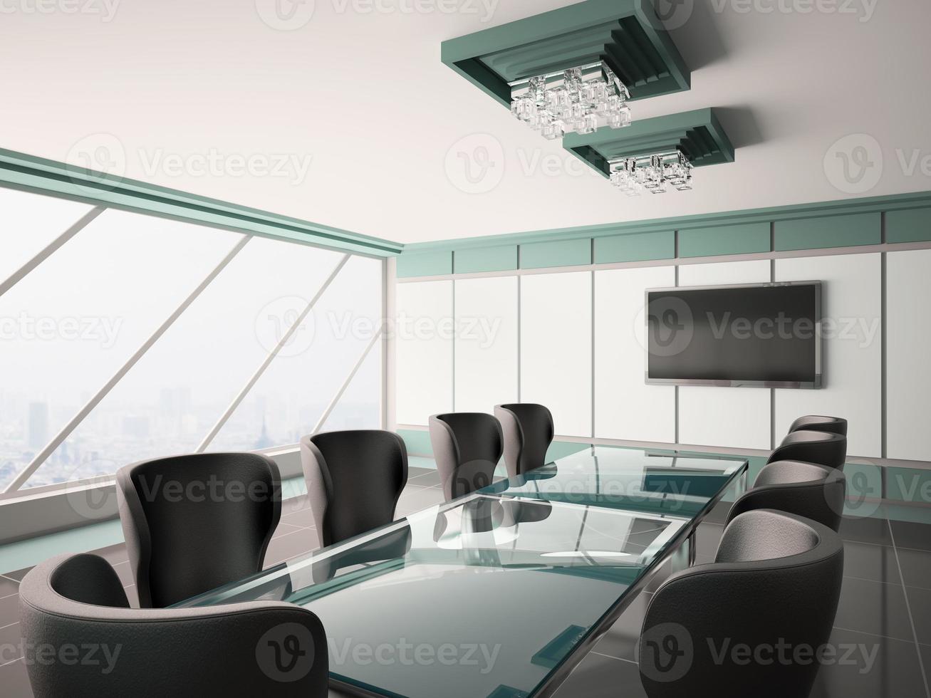 Modern boardroom interior 3d photo
