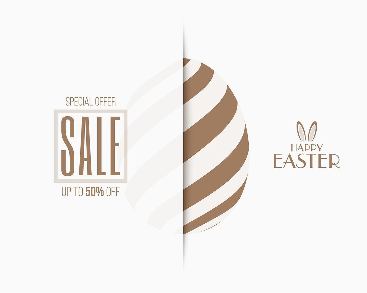 Gold Colored Paper Cut Easter Sale  Banner vector