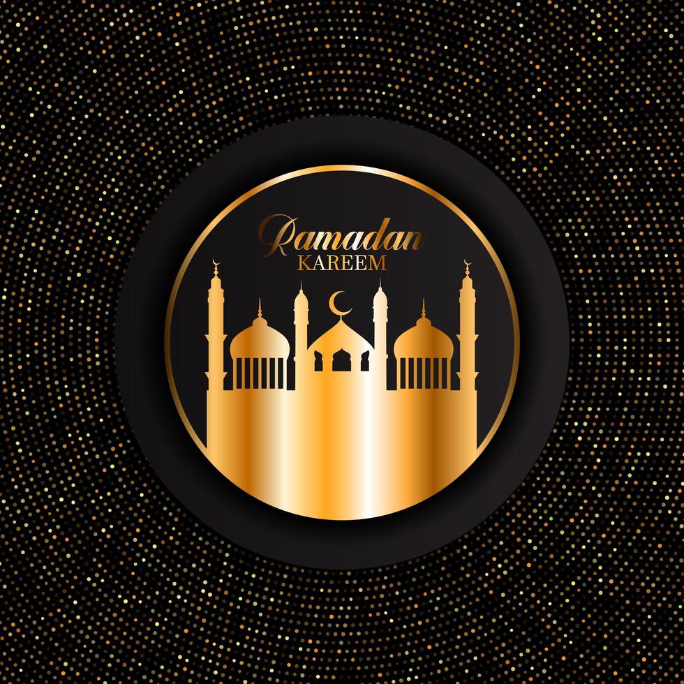 elegante fondo ramadan kareem con puntos dorados vector