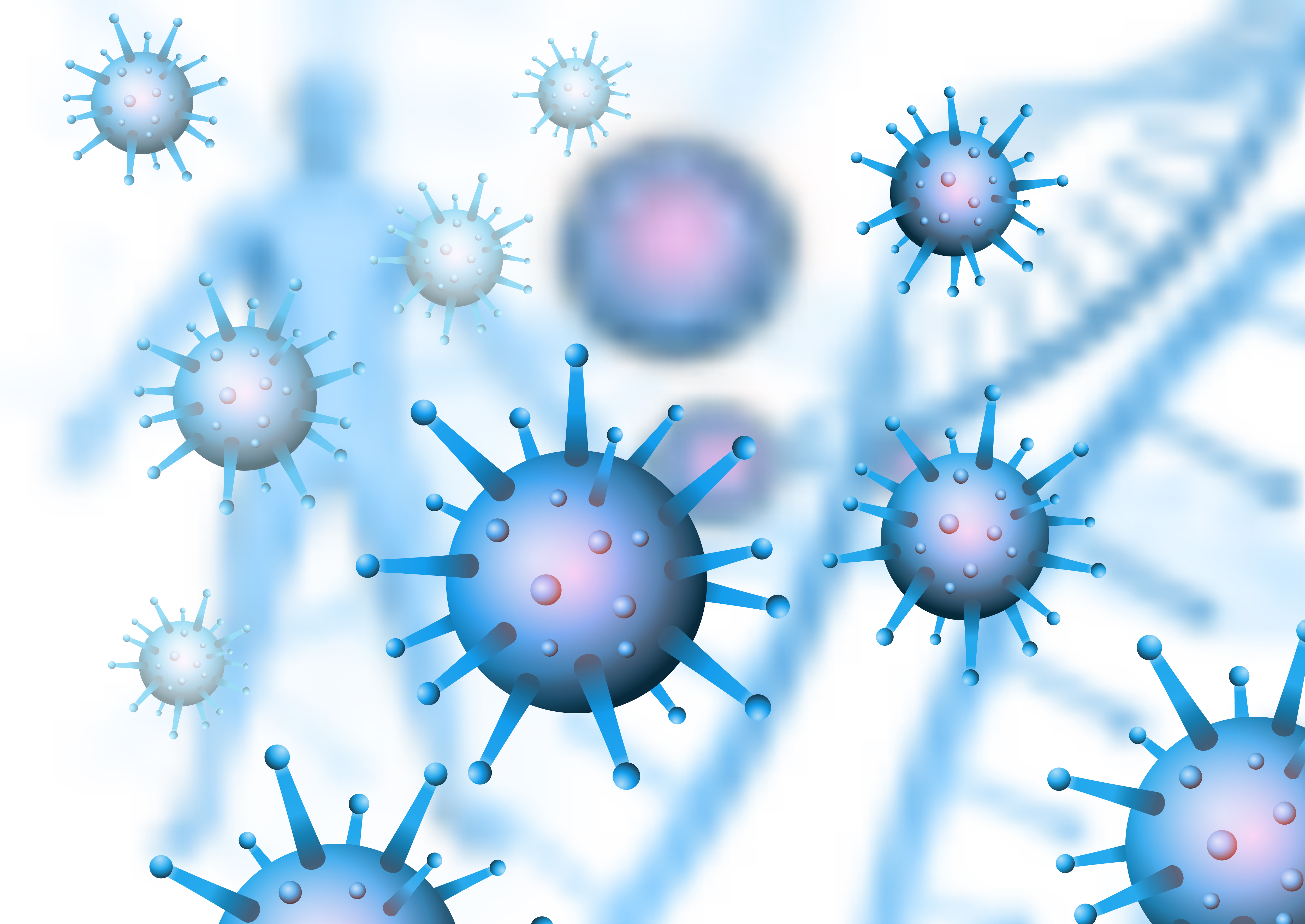 Medical Background with Covid Virus Cells and Human Form 931811 Vector