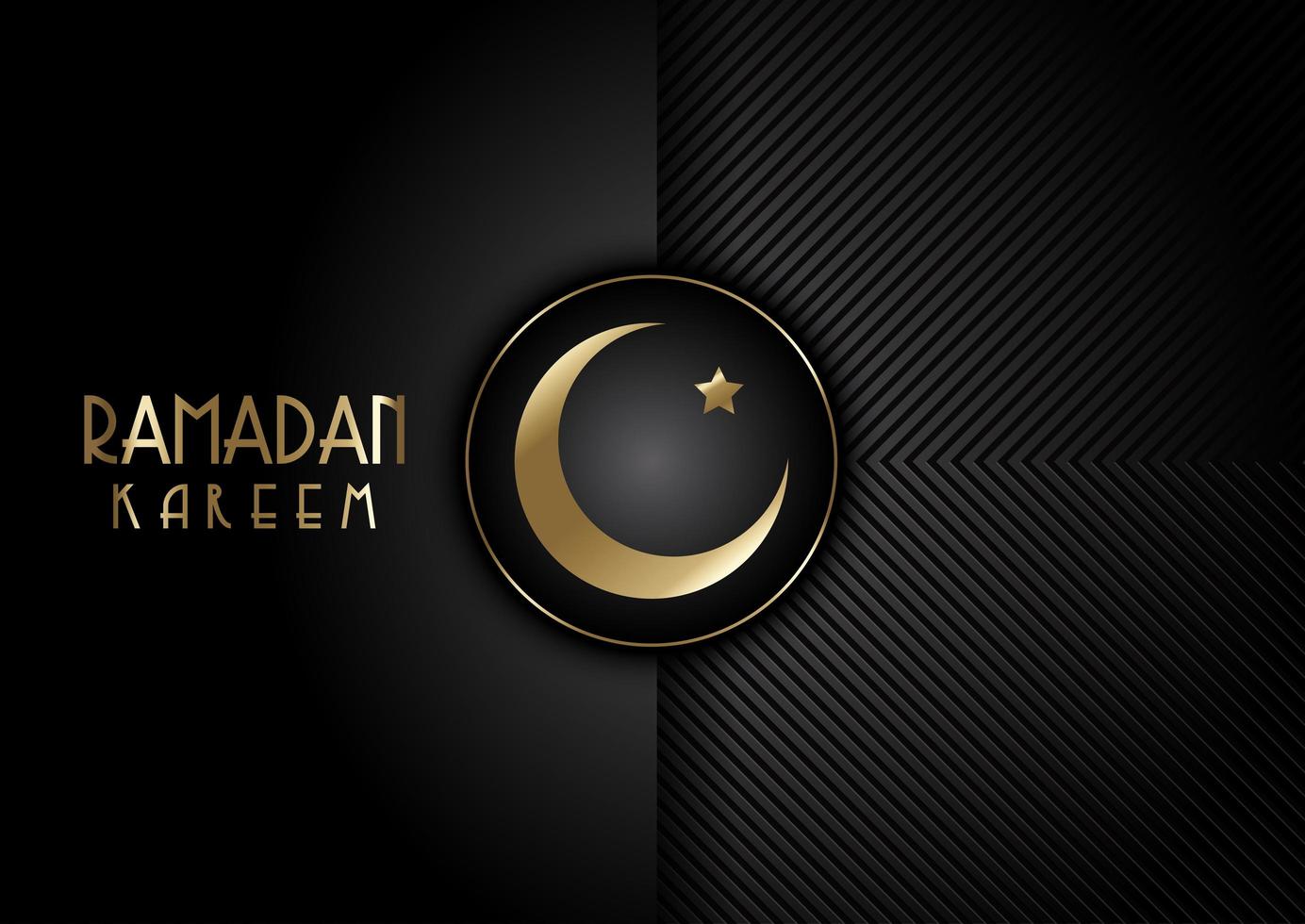 Modern Black Ramadan Kareem Sleek Design vector