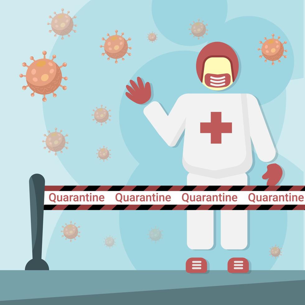 Person with Disposable White Coveralls vector