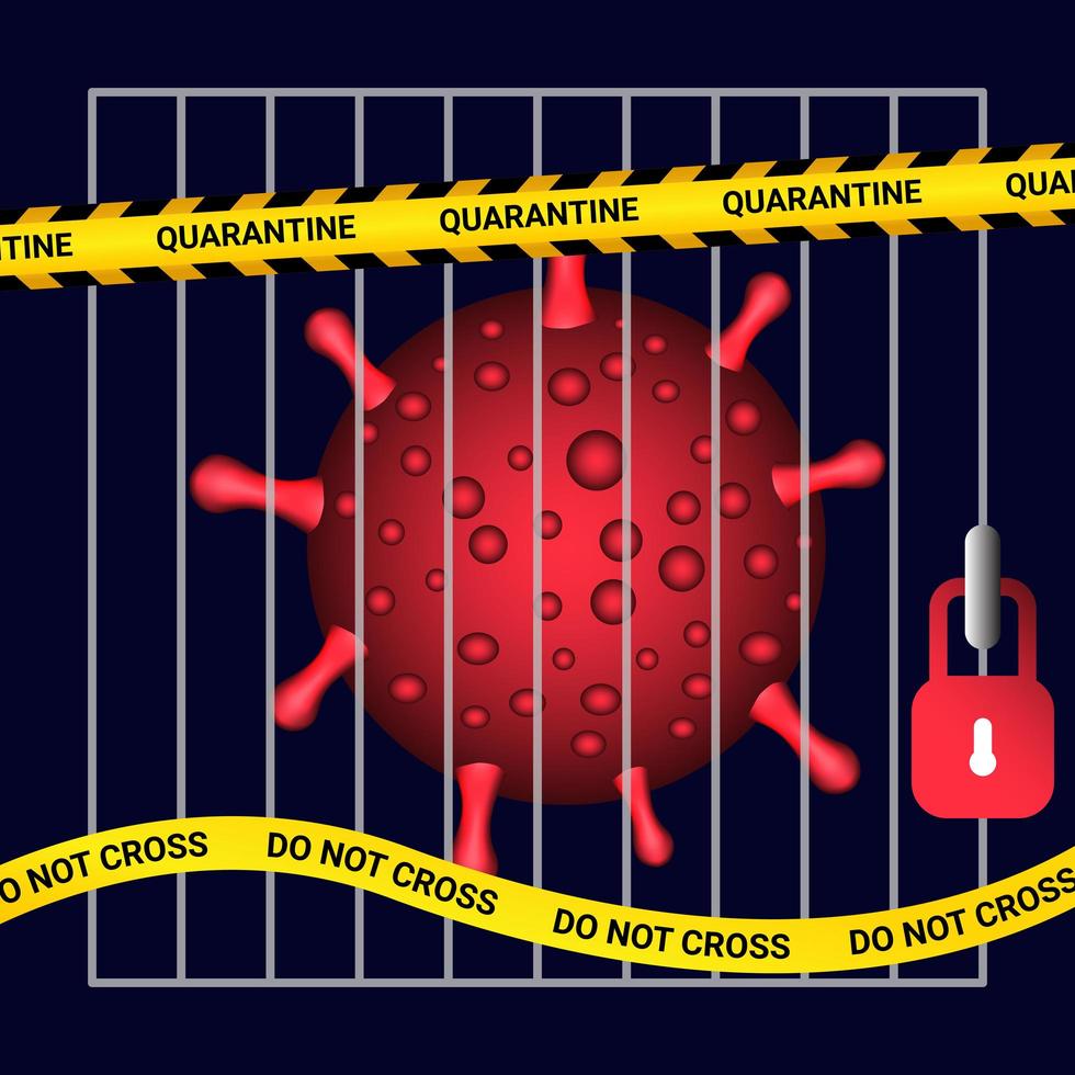 COVID-19 Quarantine Behind Prison Bars vector