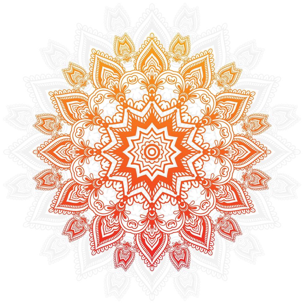 Orange and Yellow Gradient Mandala Design vector