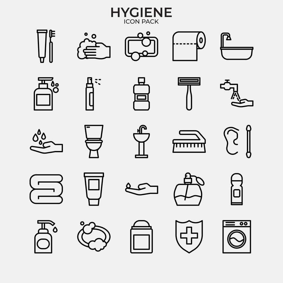 conjunto de paquete de iconos de higiene vector