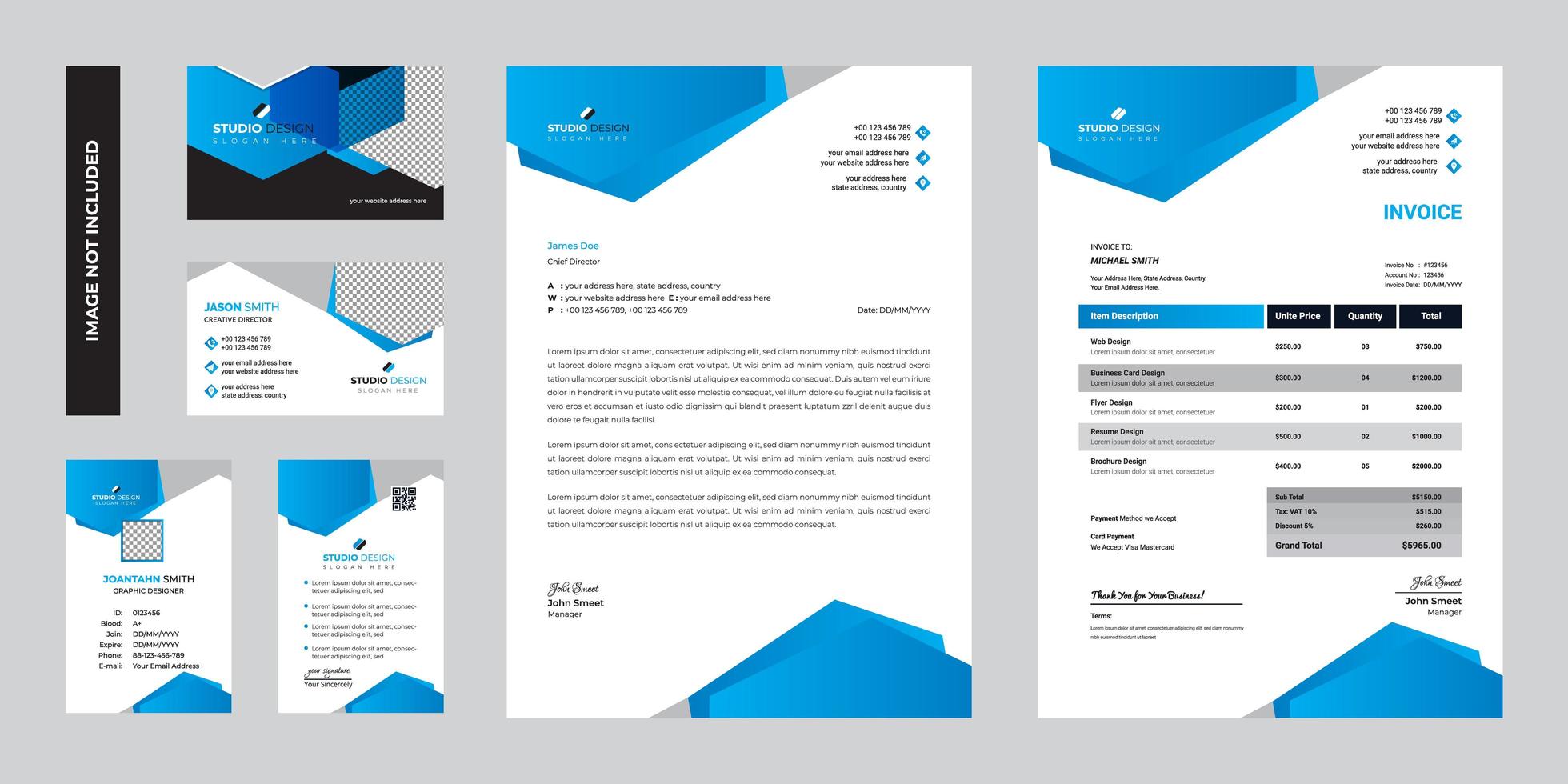 Modern Business Corporate Stationery Template Design vector