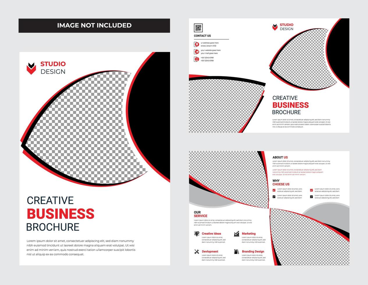 White Clean Business Brochure Flyer Template Design Set  vector