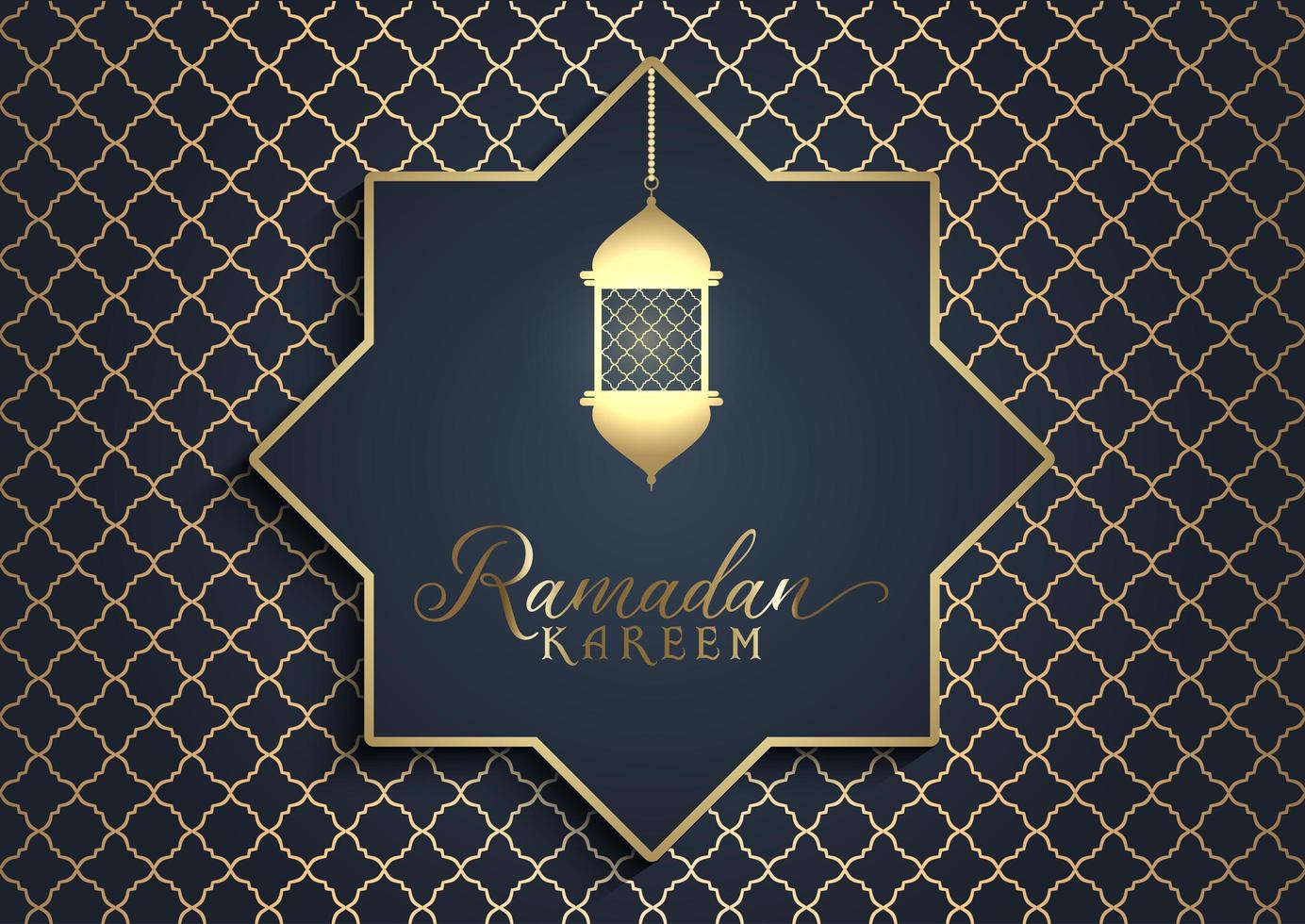 Ramadan Kareem Gold and Black Greeting vector