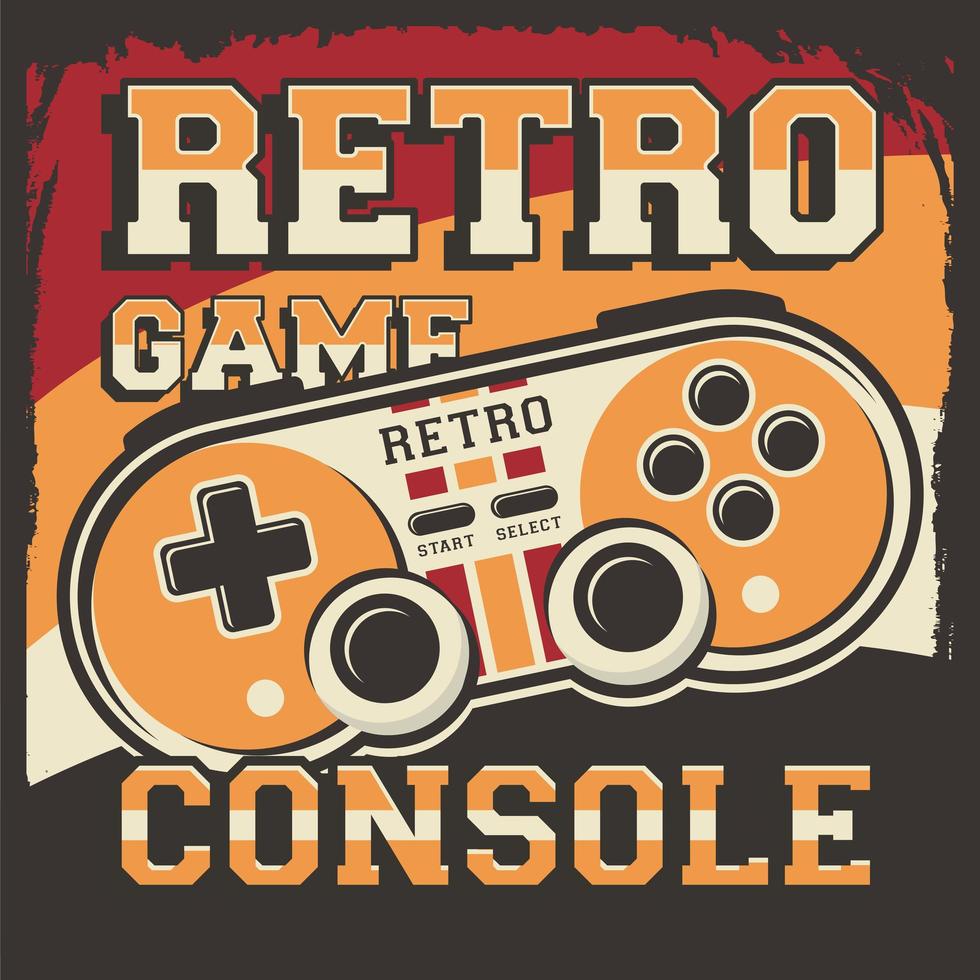 Gamer Controller Retro Poster vector