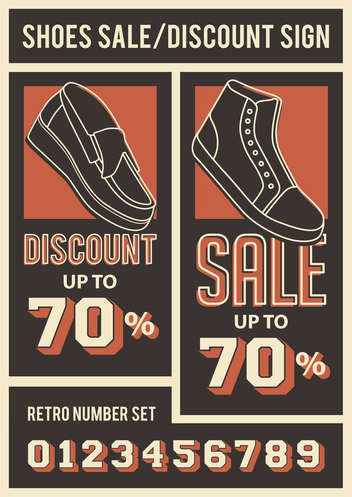 cartel de descuento de zapatos vector