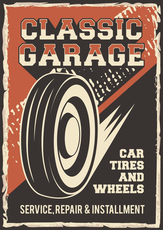 Auto Service Car Tires Repair Poster vector