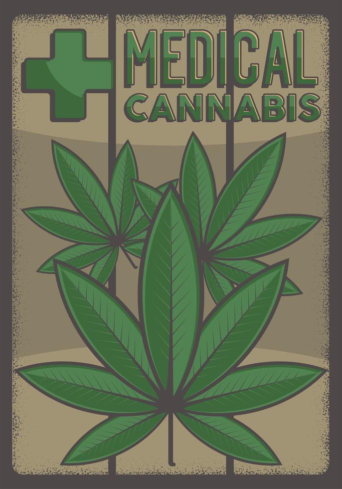 cartel de señalización de marihuana medicinal cannabis vector