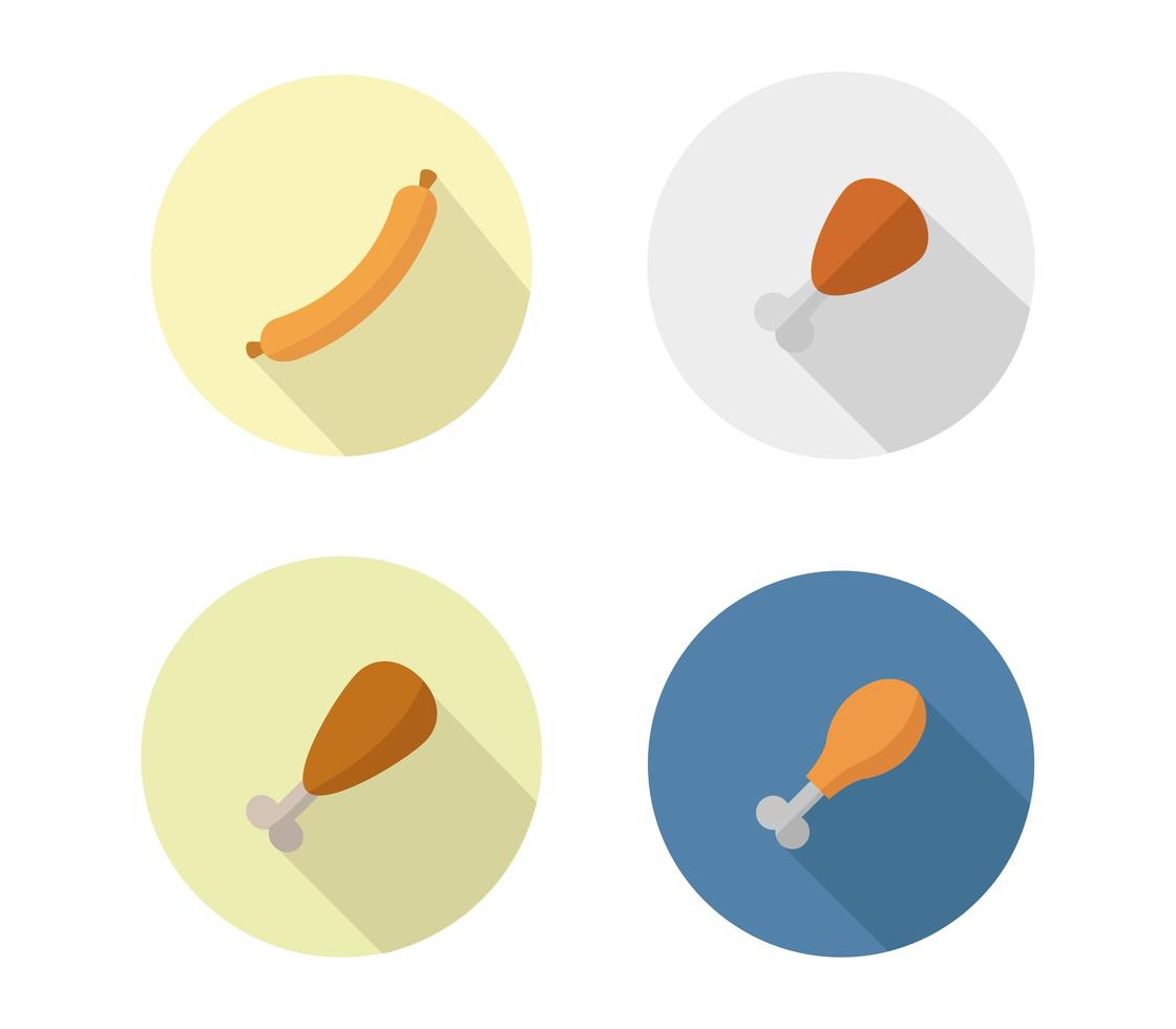 Set of Fast Food Meat Icons  vector