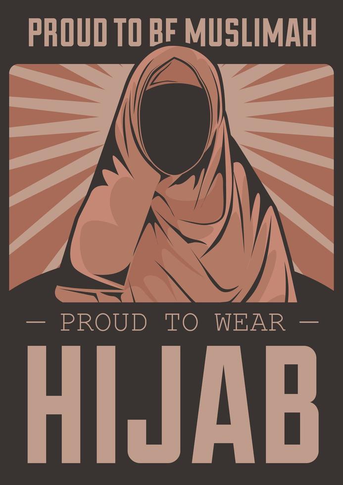 musulmán islam muslimah hijab poster vector