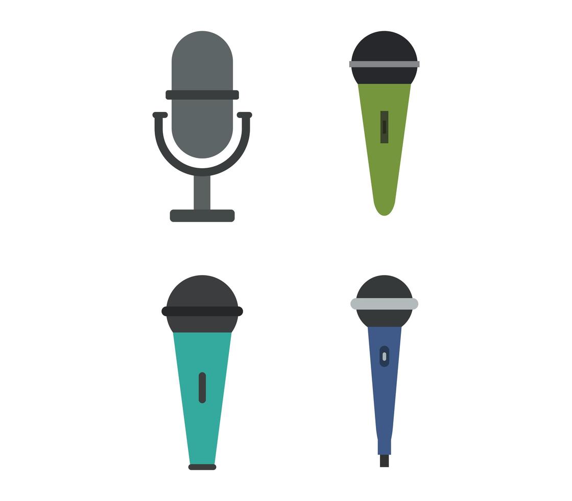 Microphone Icon Set 931956 Vector Art at Vecteezy