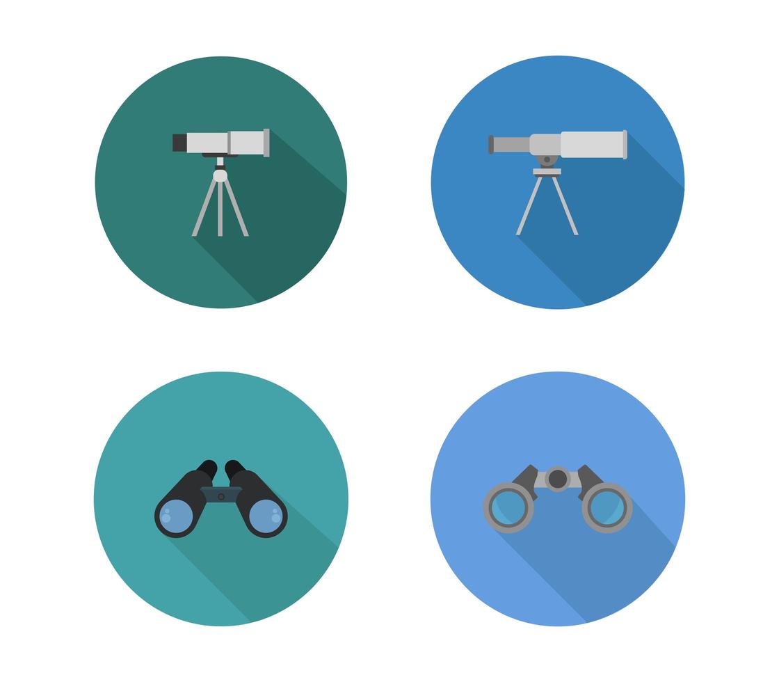 Set of Round Telescope Icons  vector