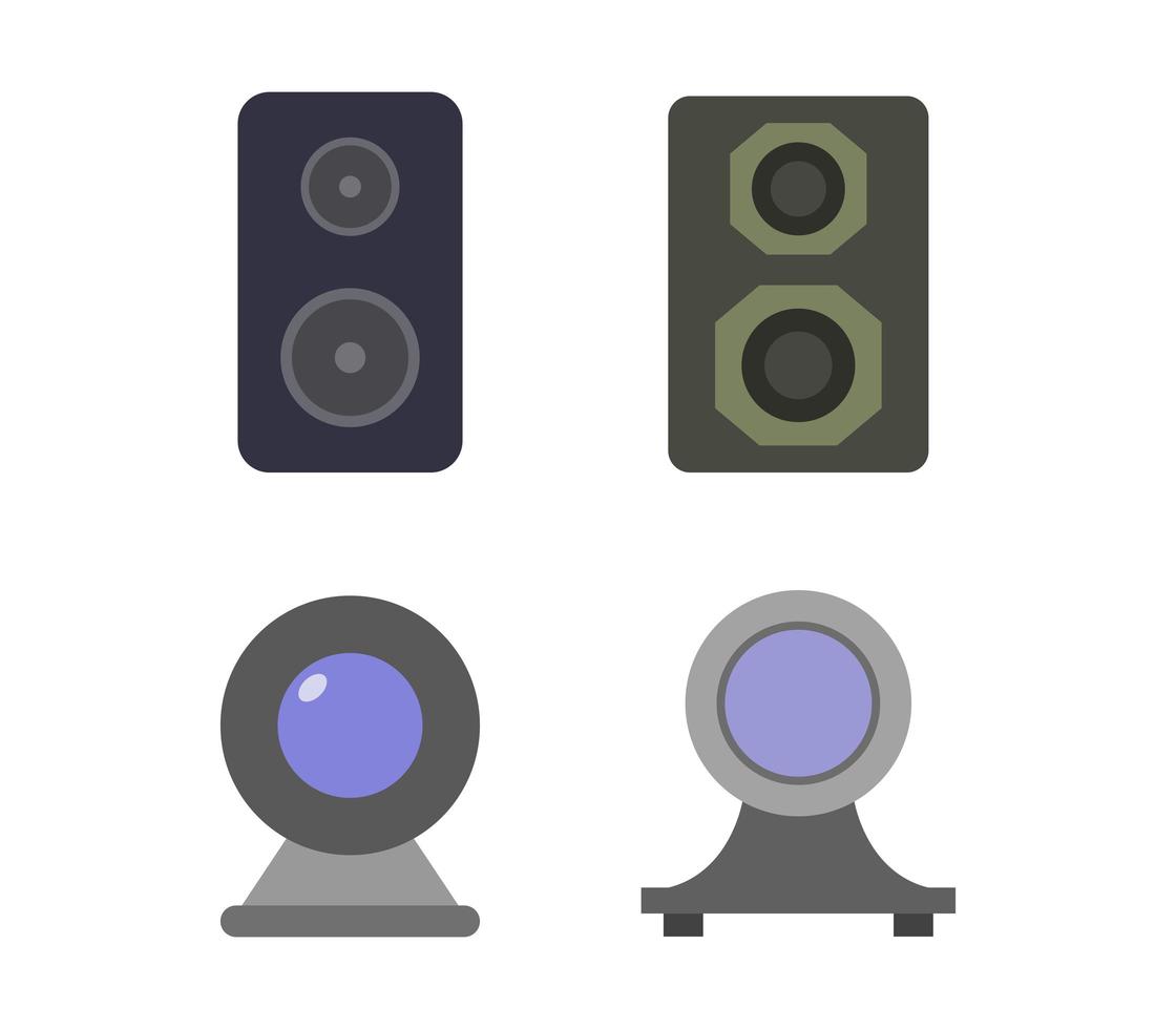 conjunto de iconos de objetos de tecnología vector