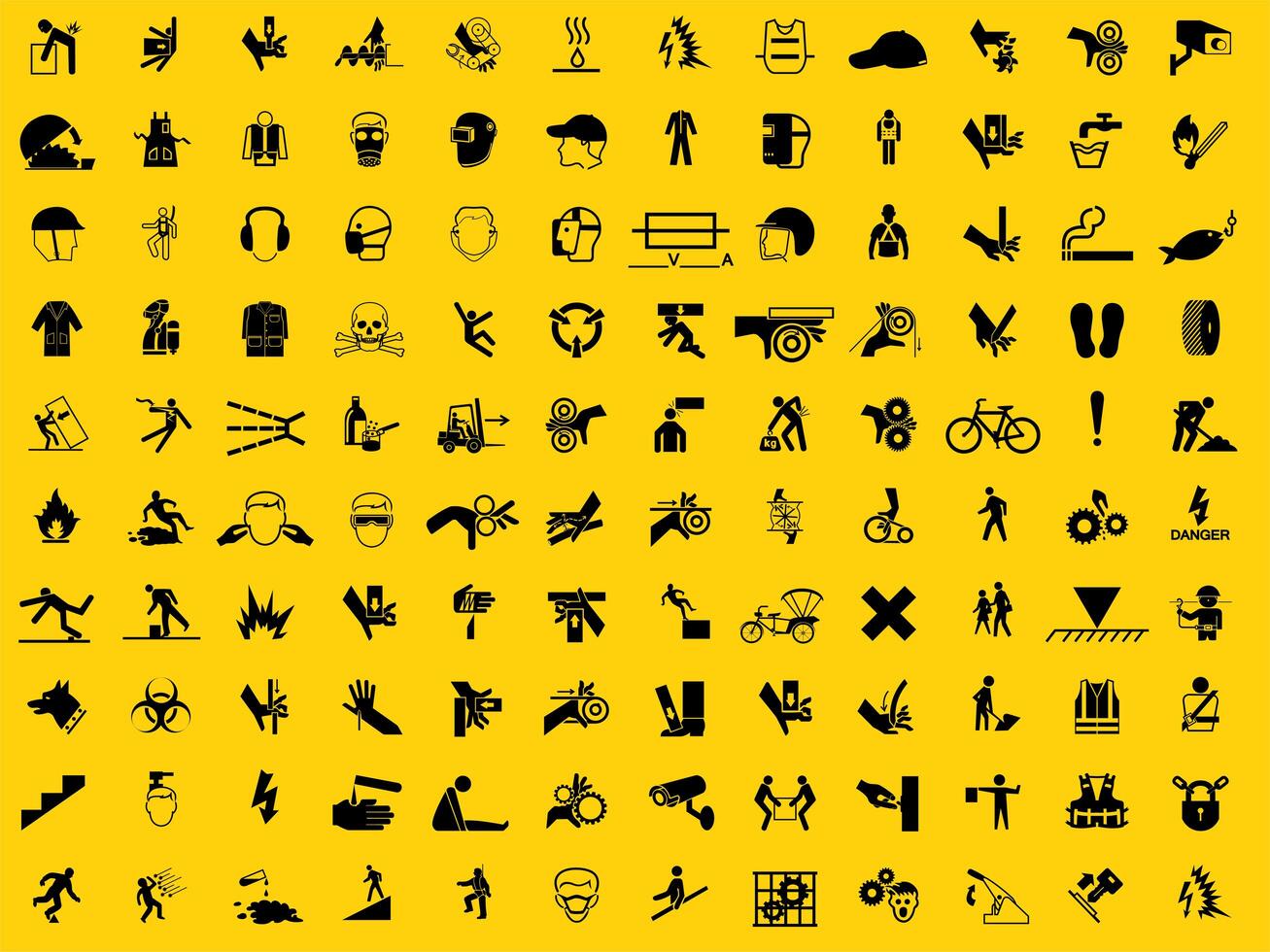 Required Personal Protective Equipment Symbol Set  vector