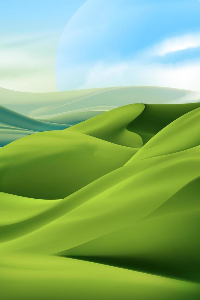 Bright Coloful Green Dunes vector