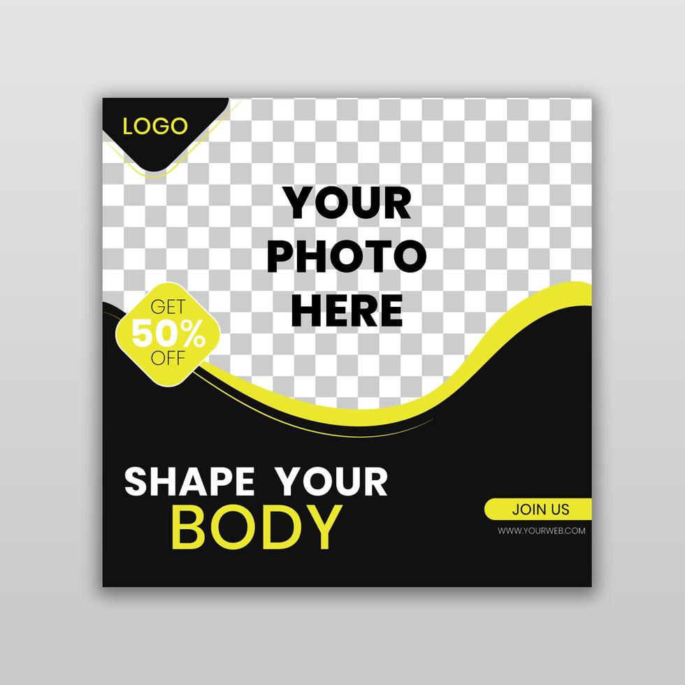 Gym And Fitness Social Media Template vector