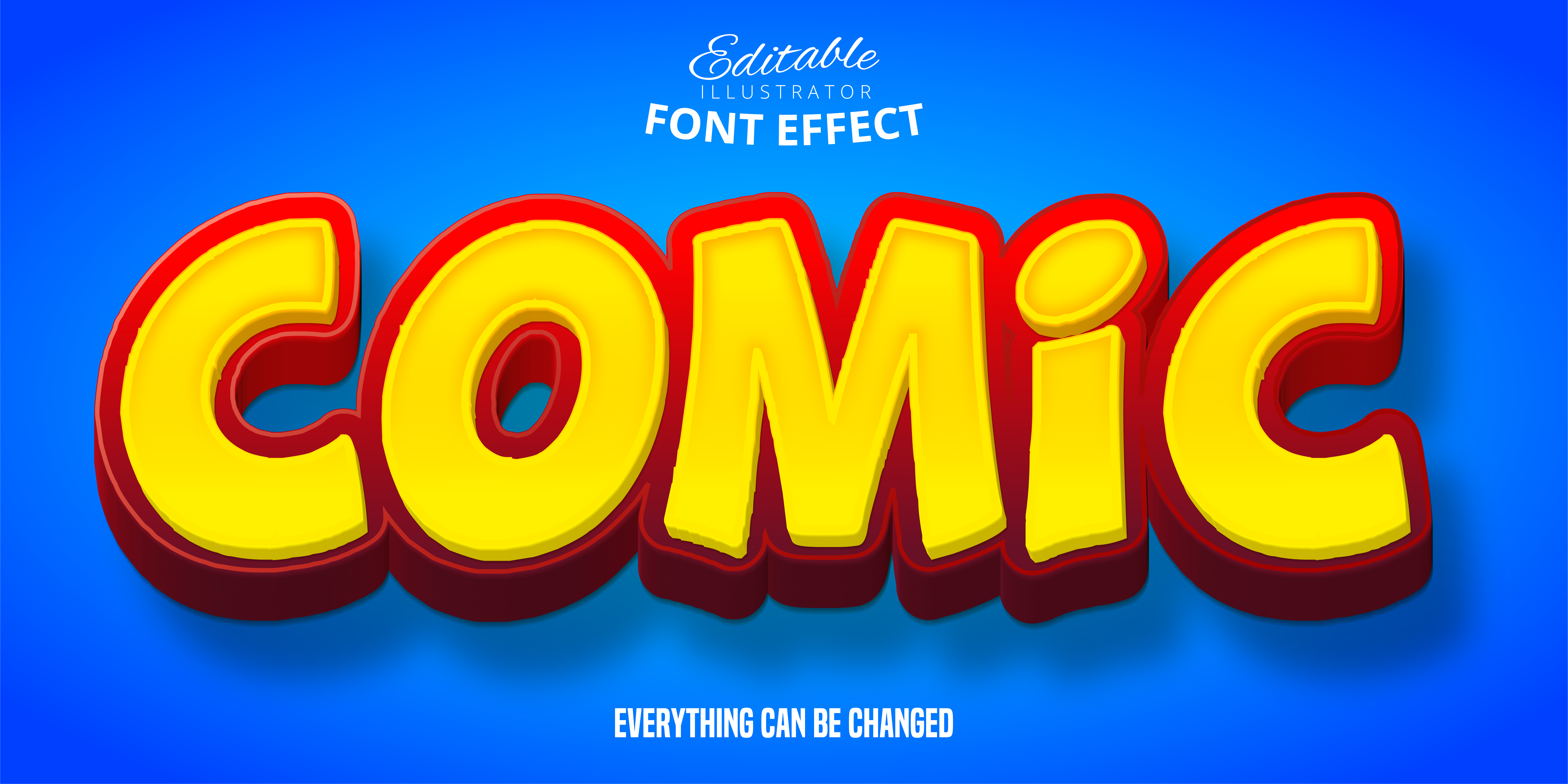 Download Comic Bold 3D Text Effect - Download Free Vectors, Clipart Graphics & Vector Art
