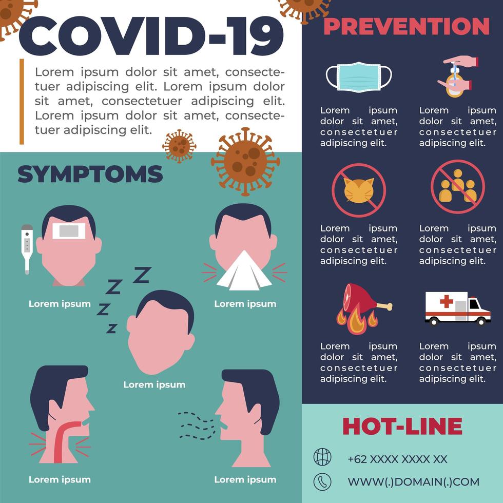 Corona Virus Covid-19 Pandemic Infographic flyer vector